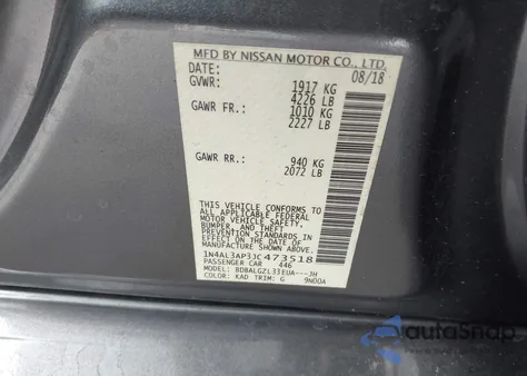 2018 Nissan Altima 2.5 S z USA, uszkodzony, nr VIN 1N4AL3AP3JC473518